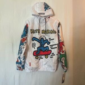 Members Only x Keith Haring White/Multicolor Windbreaker